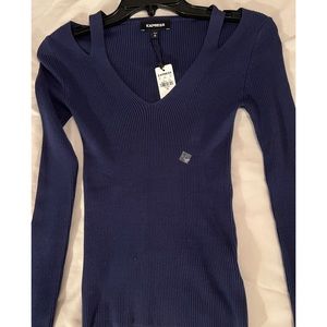 BNWT.  Express Long Sleeve.  XS.  Cute shoulder detail.